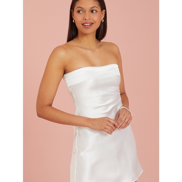 knee length dresses for ladies Heaven Sent Strapless Mini Dress | White | Womens